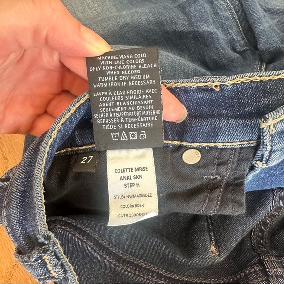 Hudson Colette Mid Rise Skinny Jeans Sz 27 Medium Wash Stretch Denim Raw Hem - Picture 9 of 12